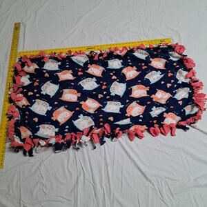 Handmade Dbl Fleece Tie Blanket Baby, Crib, Stroller, Car Seat Hoot Owls